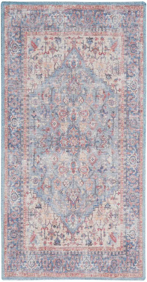 Nourison New Concept Blue & Multicolor Machine Washable Rug - 3' x 5'