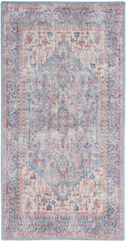 Nourison New Concept Blue & Multicolor Machine Washable Rug - 3' x 5'