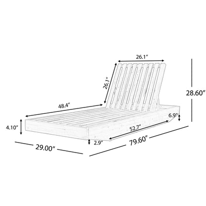 Acacia Wood Outdoor Chaise Lounge
