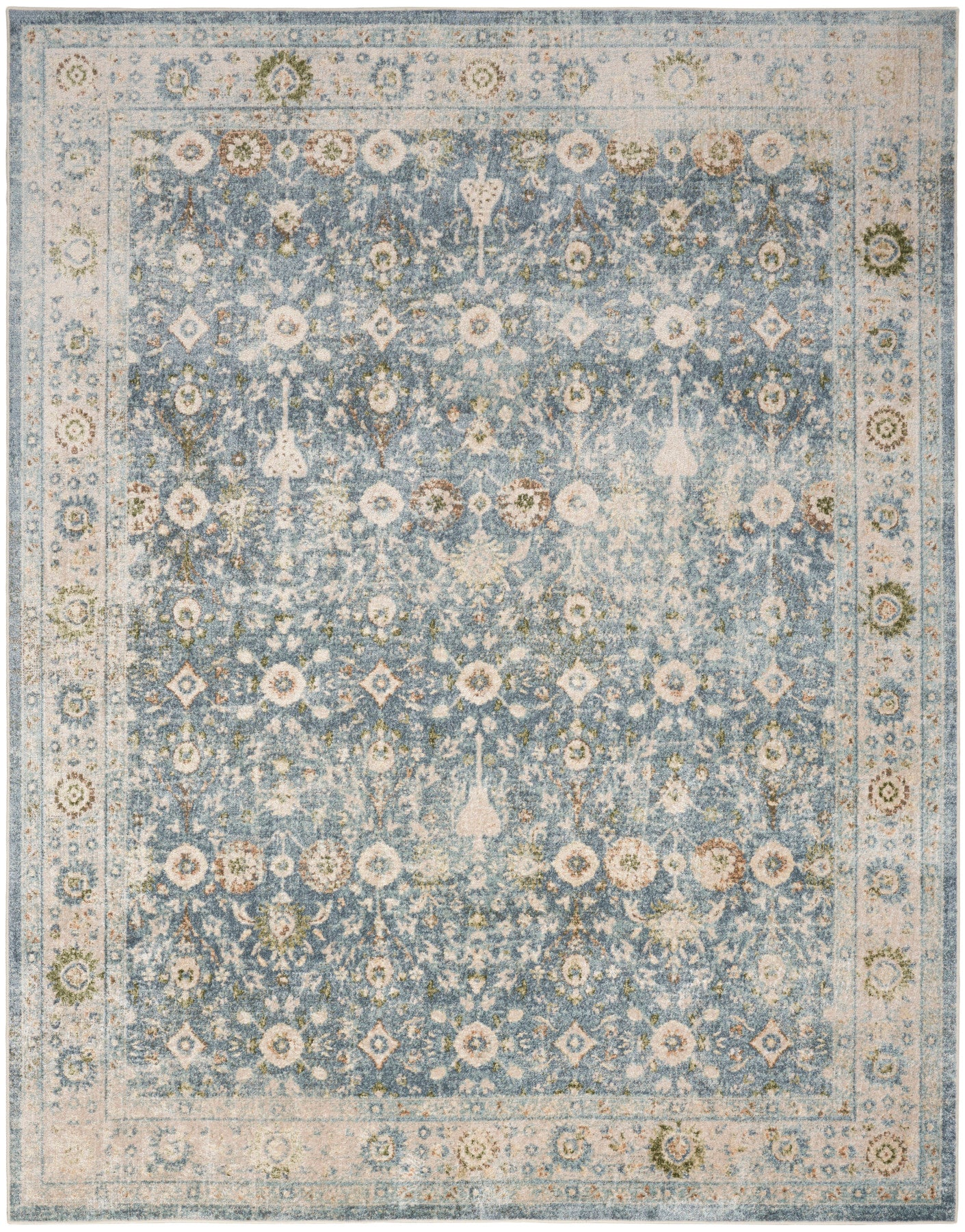 Nourison Astra Teal & Beige Pet Friendly Machine Washable Rug - Main