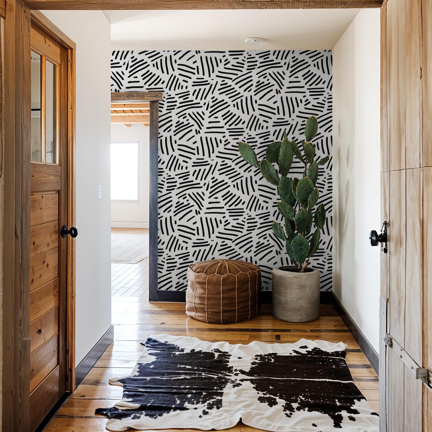 Simple Stripes Wallpaper - White & Black