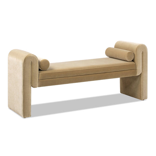 Mason Arched Arm Bench with Bolster Pillows