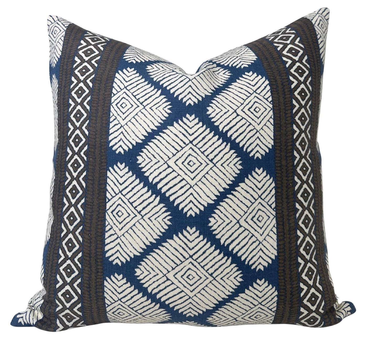 Austin Pillow in Brown + Navy