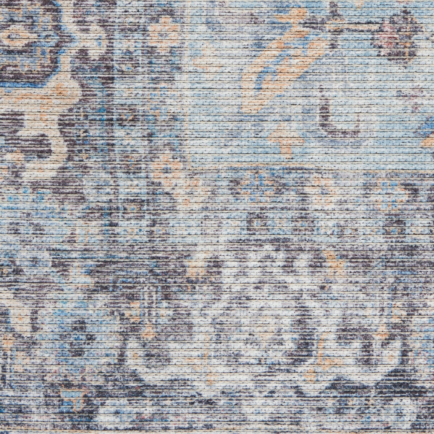 Nourison New Concept Light Grey & Blue Machine Washable Rug - Swatch