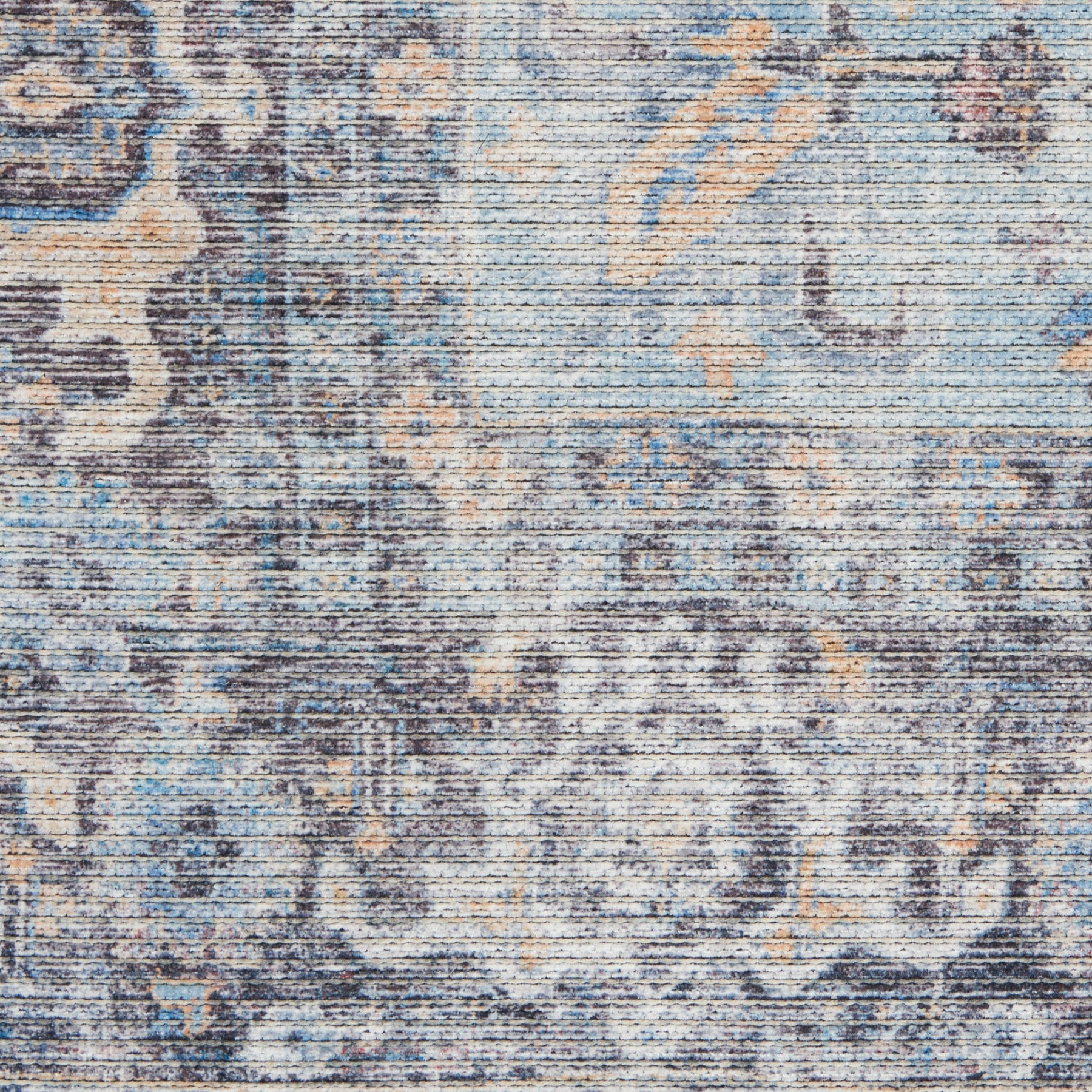 Nourison New Concept Light Grey & Blue Machine Washable Rug - Swatch