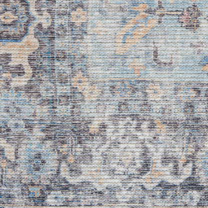 Nourison New Concept Light Grey & Blue Machine Washable Rug - Swatch
