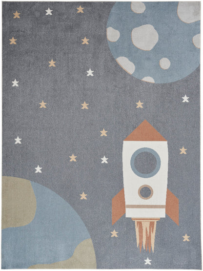Nourison Astra Sky Blue Pet Friendly Machine Washable Rug - 6'7" x 9'