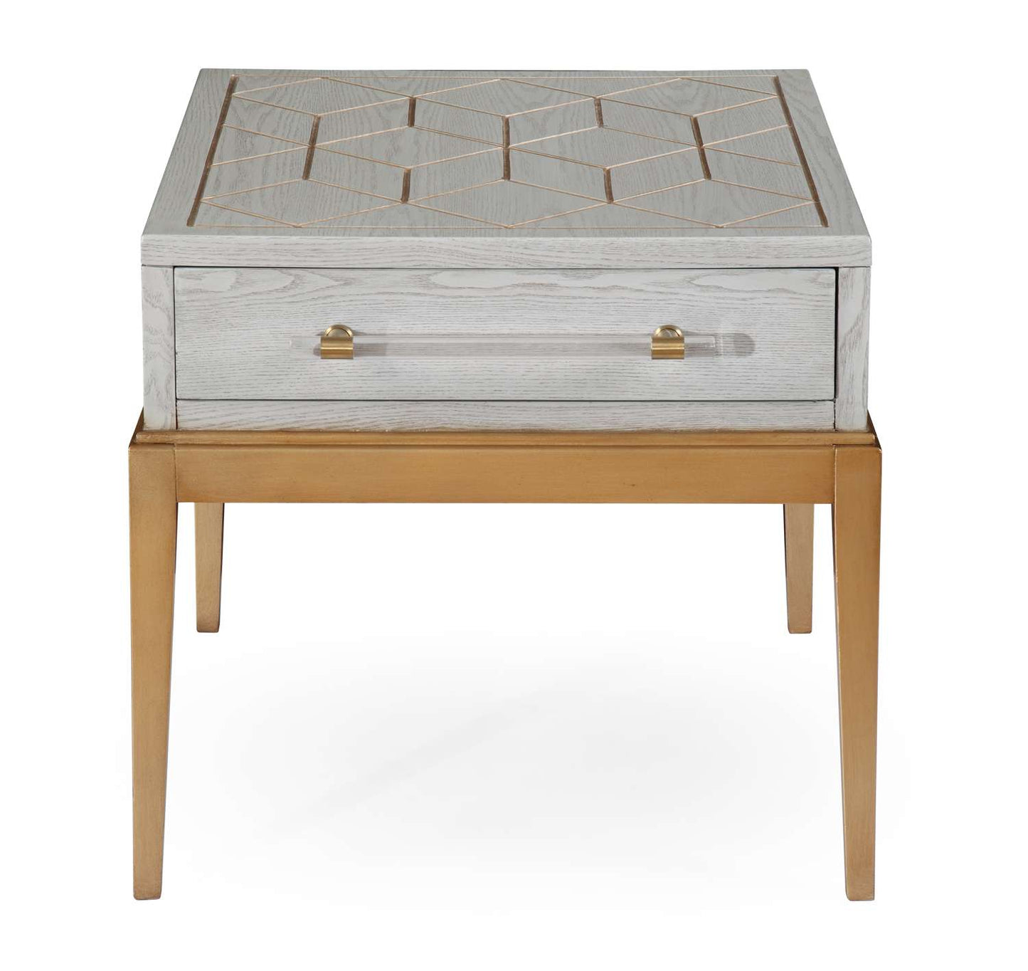 Perrine Wood Rectangular End Table - Straight On