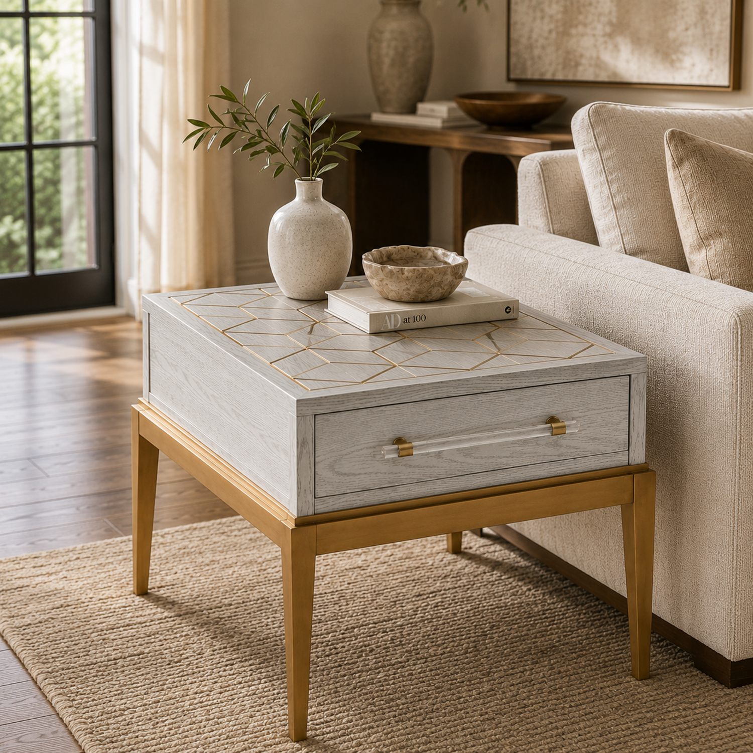 Perrine Wood Rectangular End Table - Main