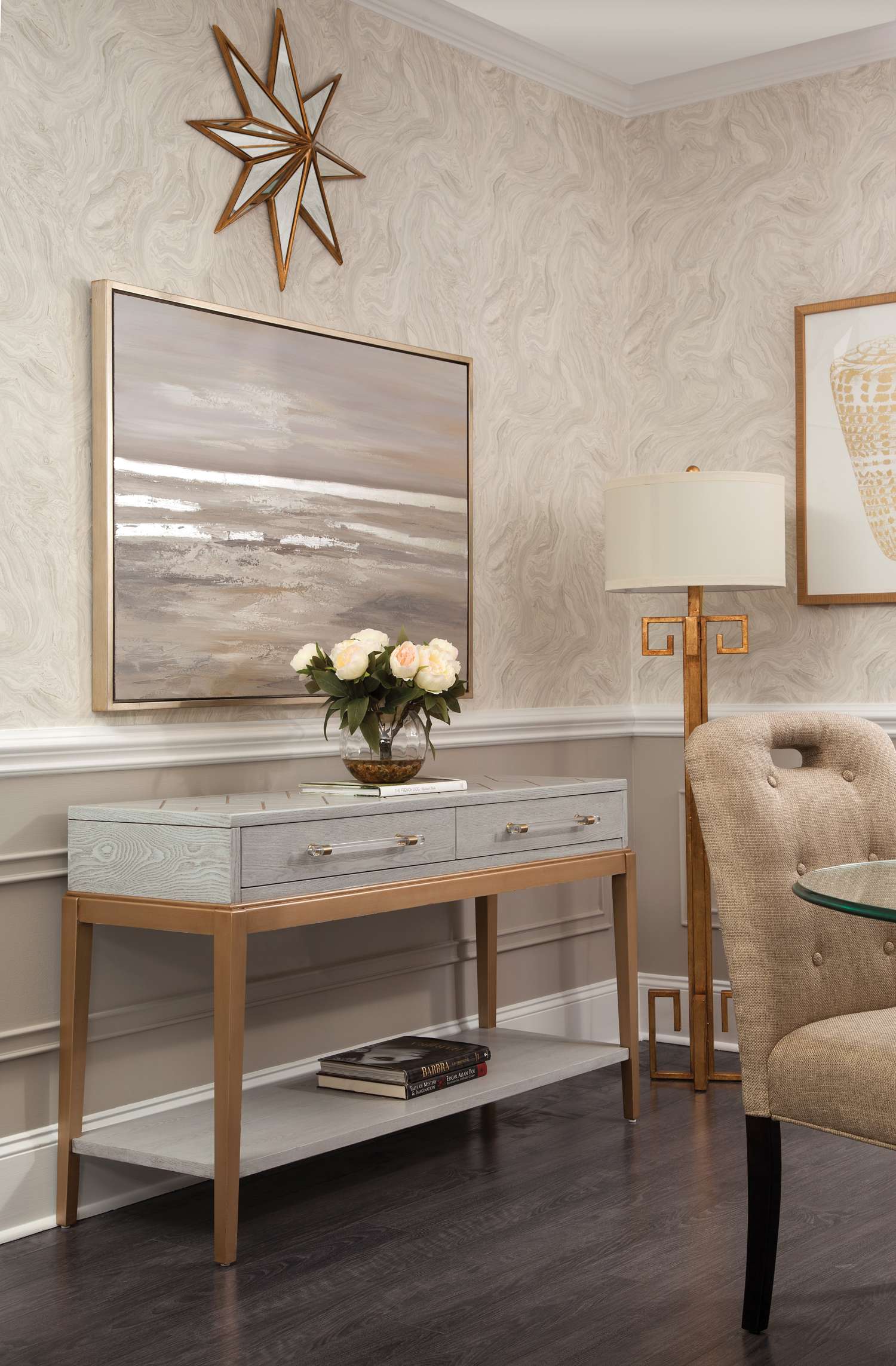 Perrine Wood Console Table - Room Scene