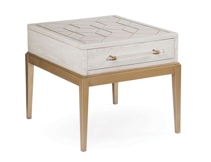 Perrine White End Table - Angle