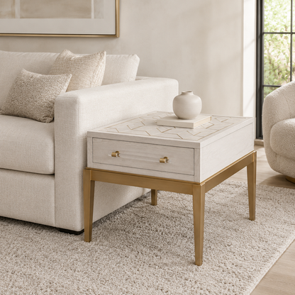 Perrine White End Table - Main
