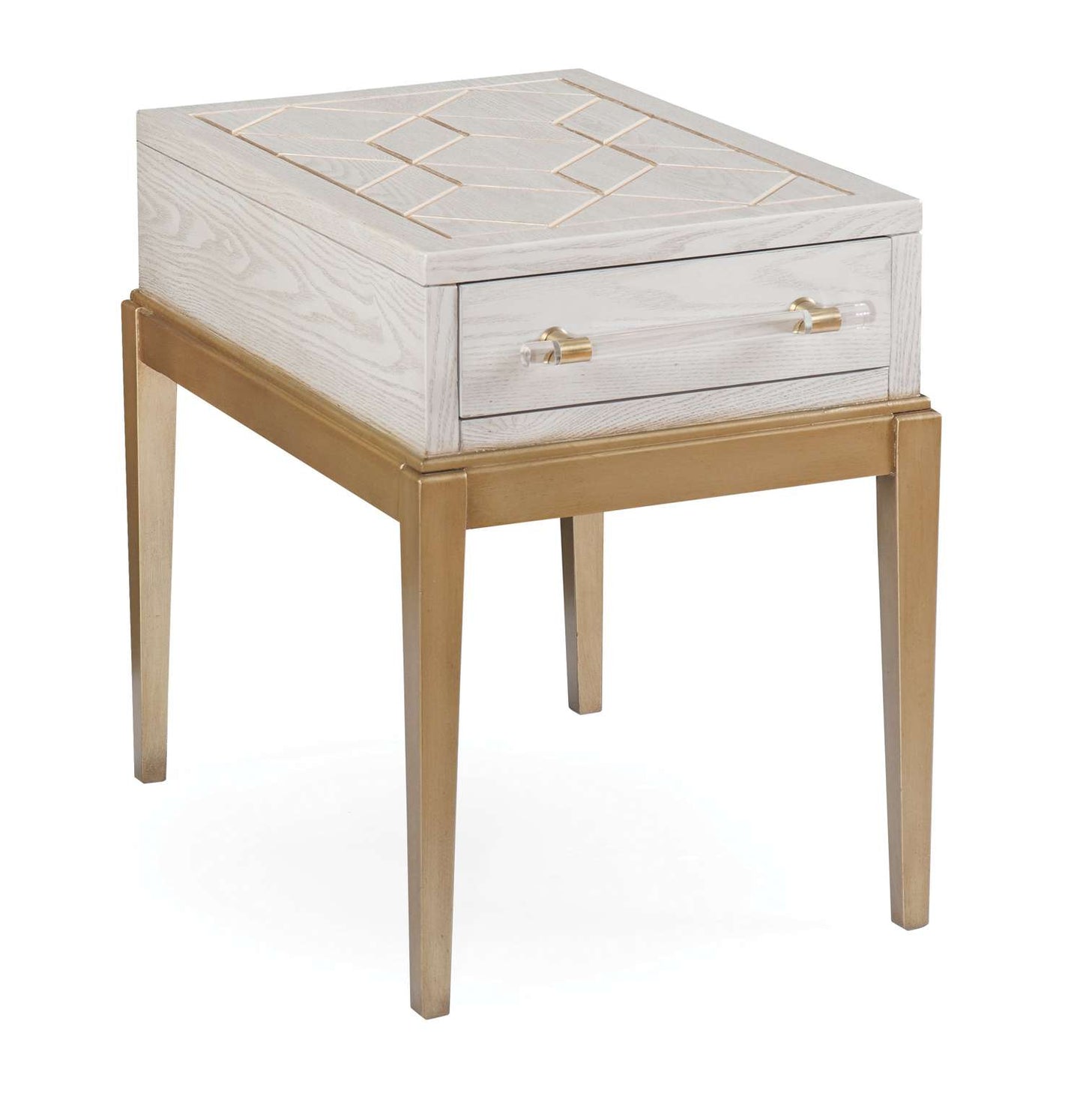 Perrine White Accent Table - Angle