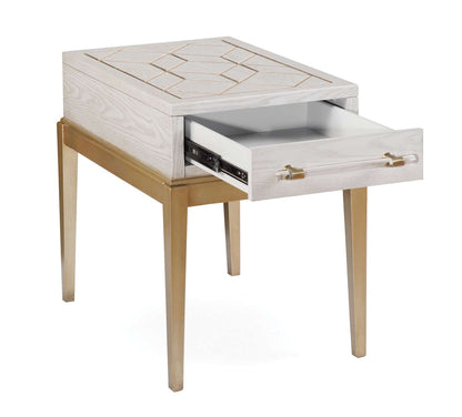 Perrine White Accent Table - Detail