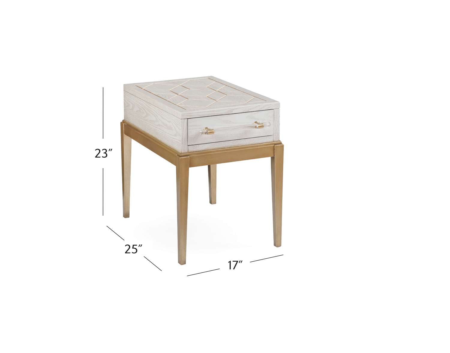 Perrine White Accent Table - Dimensional