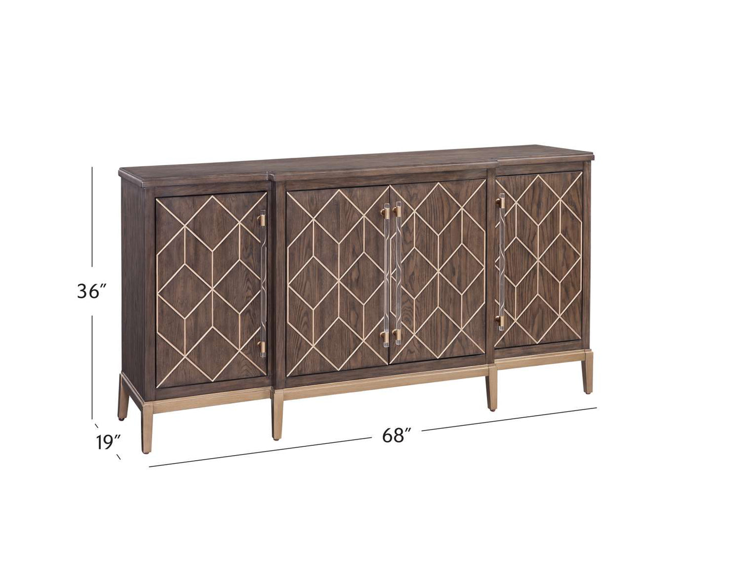 Perrine Brown Oak Server - Dimensional