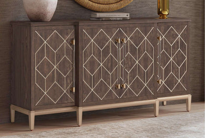 Perrine Brown Oak Server - Room Scene