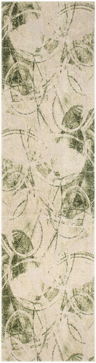 Nourison Astra Beige & Green Pet Friendly Machine Washable Rug - 2' x 6'