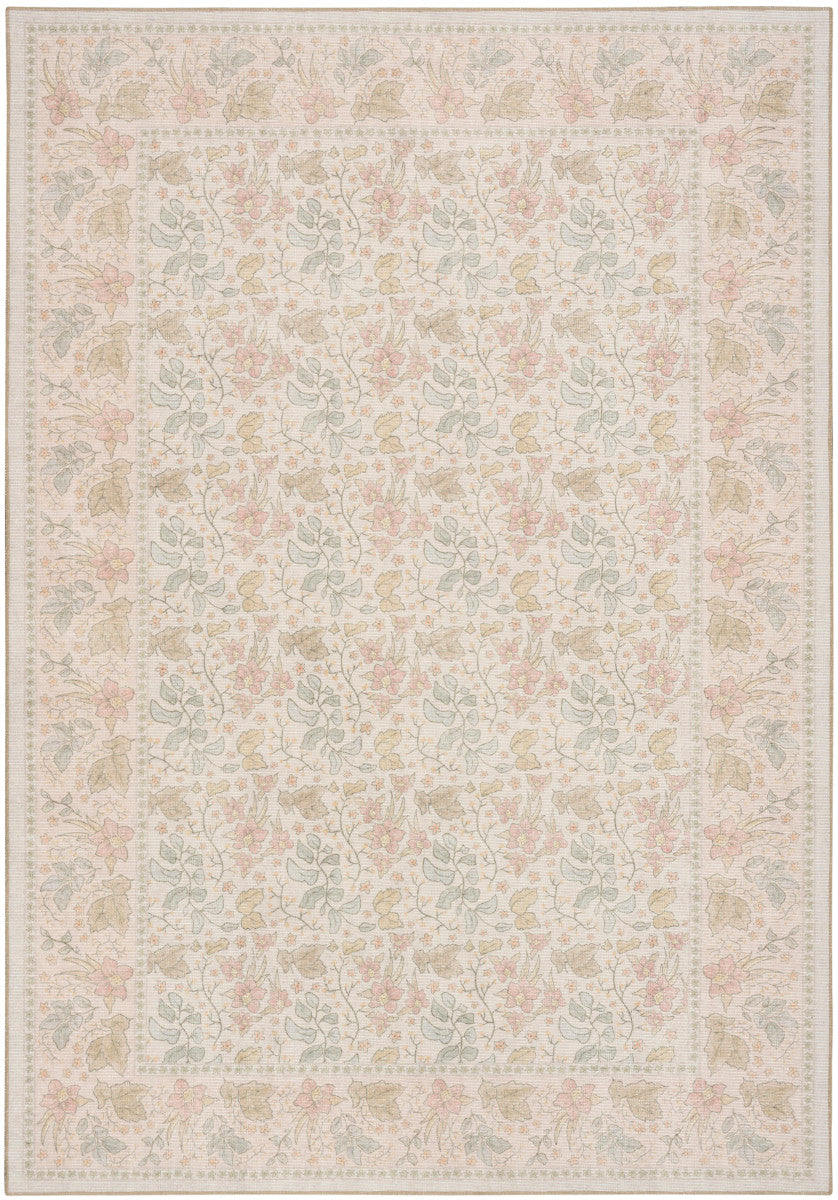 Nourison Botanical Beige & Multicolor Machine Washable Rug - 5' x 7'