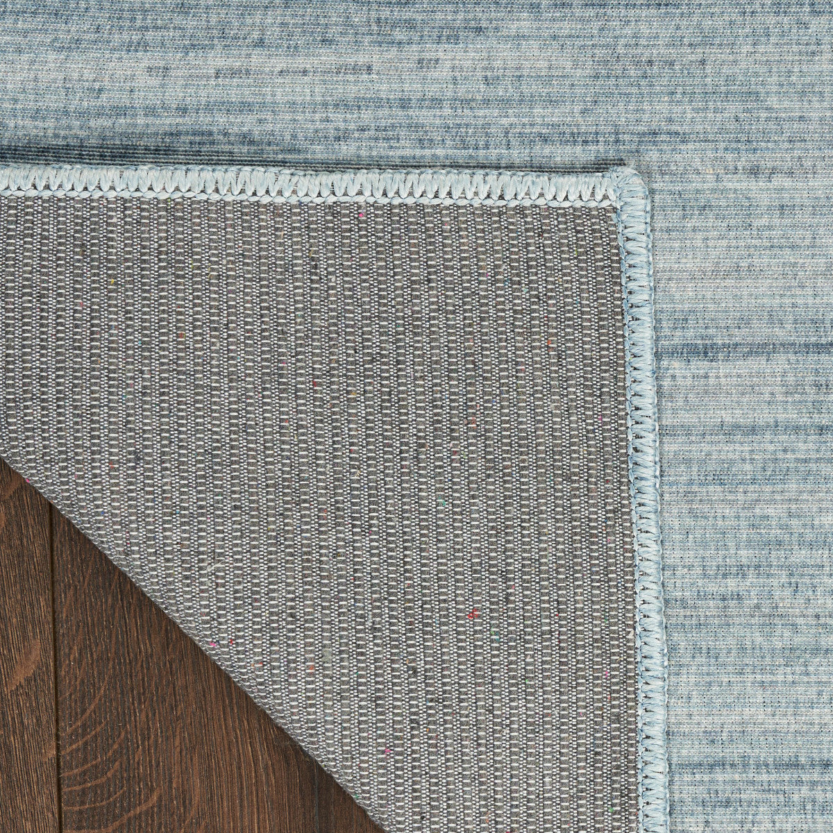 Nourison Essentials Loom Woven Aqua Machine Washable Rug - Corner