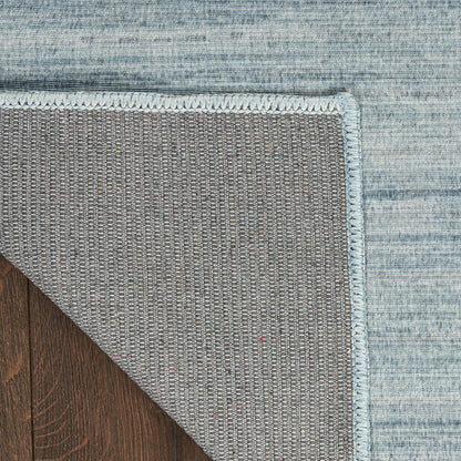 Nourison Essentials Loom Woven Aqua Machine Washable Rug - Corner