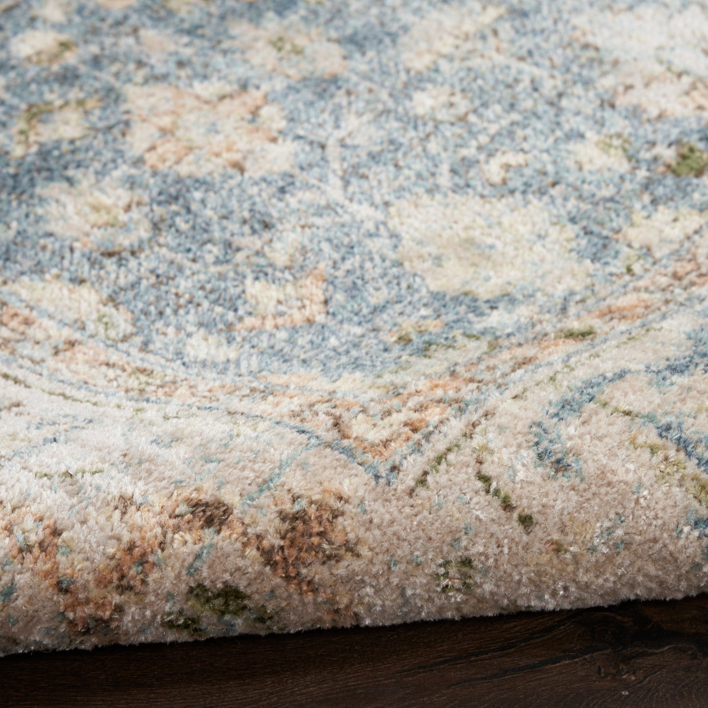 Nourison Astra Silver & Blue Pet Friendly Machine Washable Rug - Texture