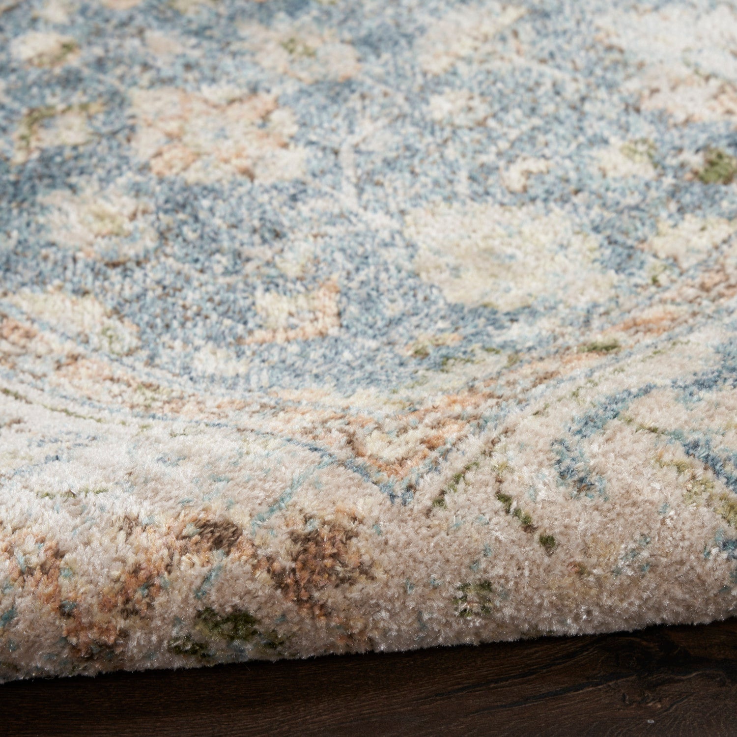 Nourison Astra Silver & Blue Pet Friendly Machine Washable Rug - Texture