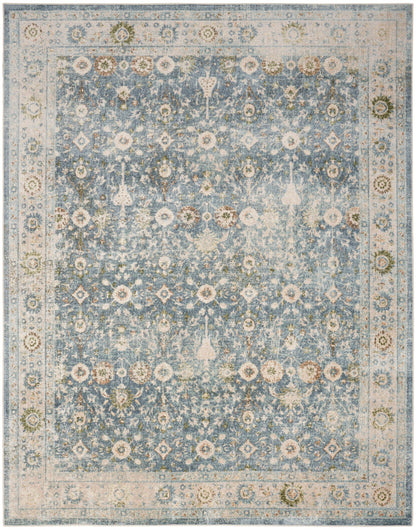 Nourison Astra Teal & Beige Pet Friendly Machine Washable Rug - 6'7" x 9'