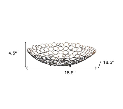 Bronze Metal Round Centerpiece Bowl