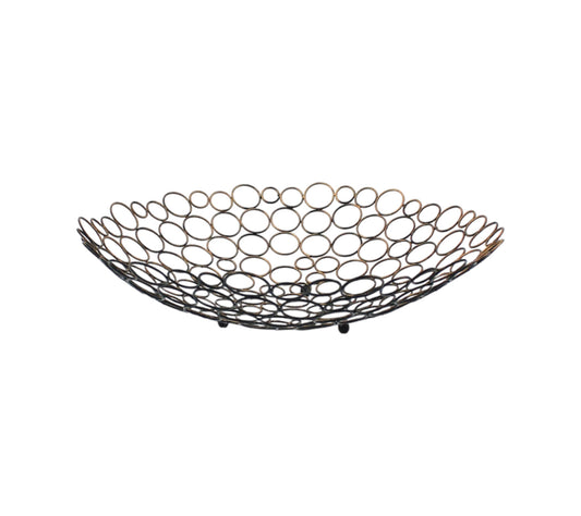 Bronze Metal Round Centerpiece Bowl