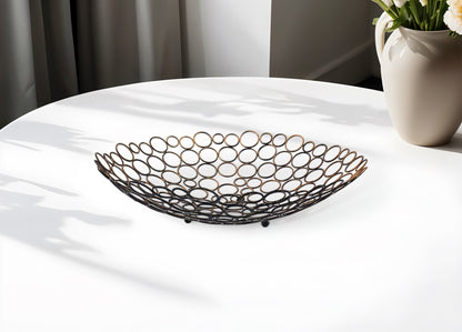 Bronze Metal Round Centerpiece Bowl