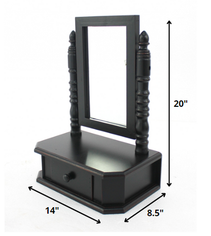 Black Wood Framed Freestanding Mirror