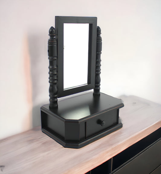 Black Wood Framed Freestanding Mirror