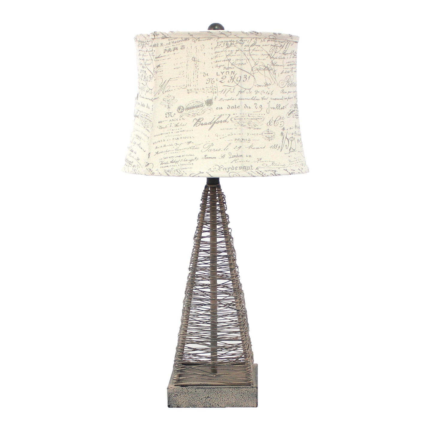 Gray Geometric Bedside Lamp