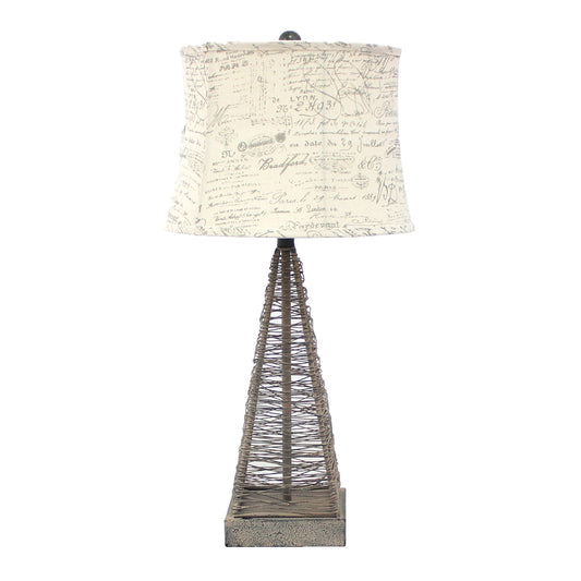 Gray Geometric Bedside Lamp