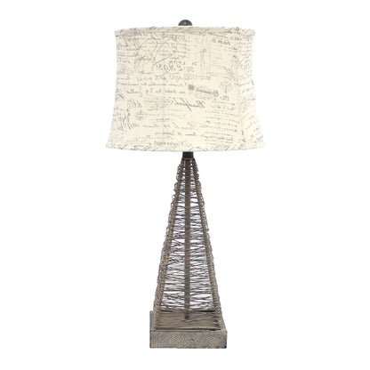 Gray Geometric Bedside Lamp