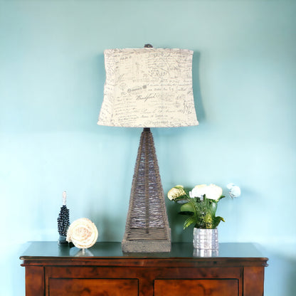 Gray Geometric Bedside Lamp