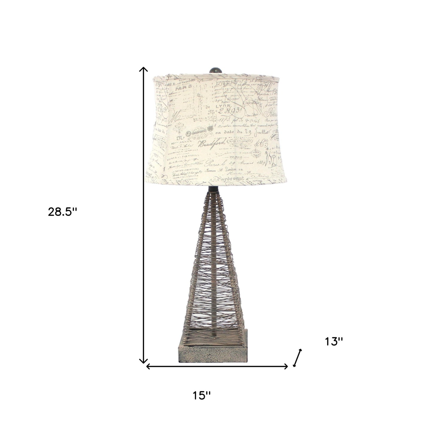 Gray Geometric Bedside Lamp