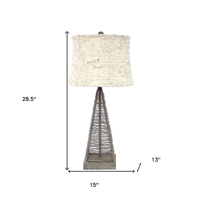 Gray Geometric Bedside Lamp