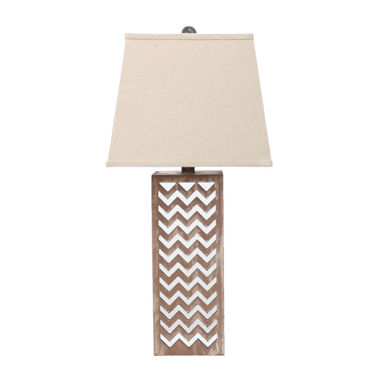 Tan Mirror Table Lamp