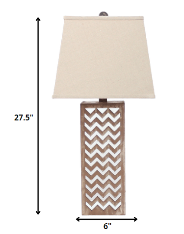 Tan Mirror Table Lamp
