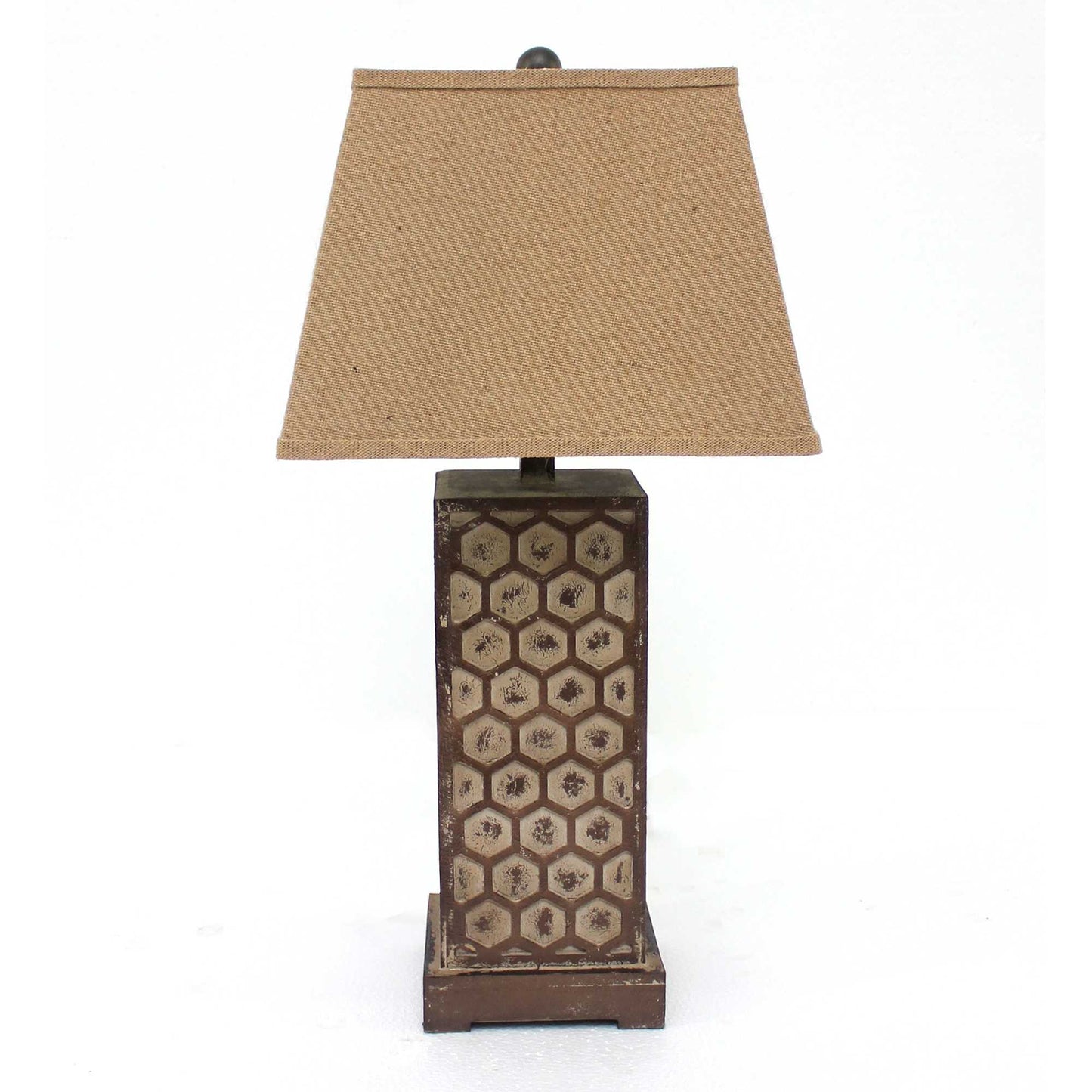 Brown Solid Wood Bedside Table Lamp w/ Shade