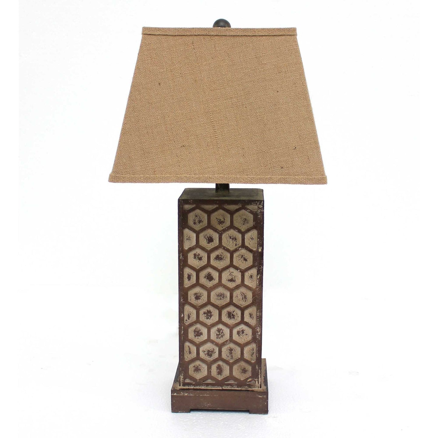 Brown Solid Wood Bedside Table Lamp w/ Shade
