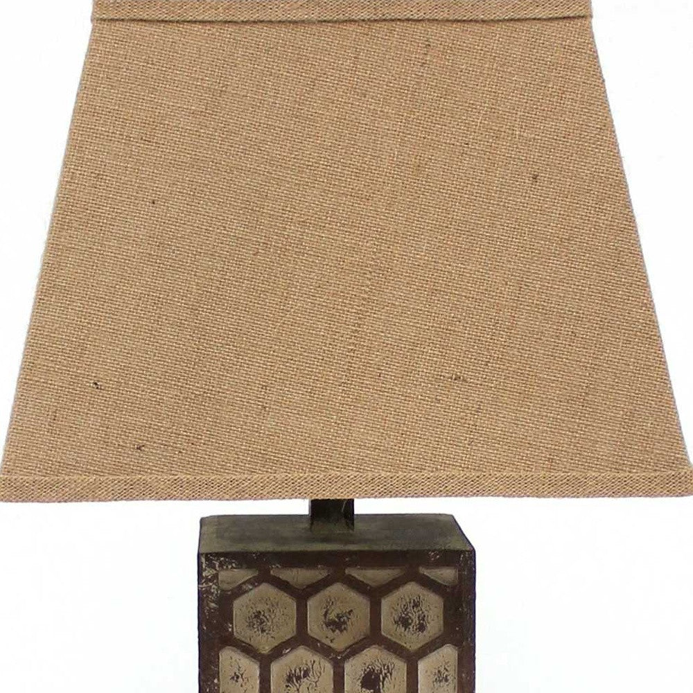 Brown Solid Wood Bedside Table Lamp w/ Shade