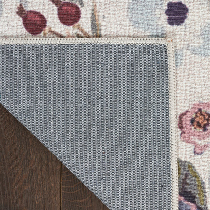Nourison Ivory & Pink Machine Washable Rug - Corner