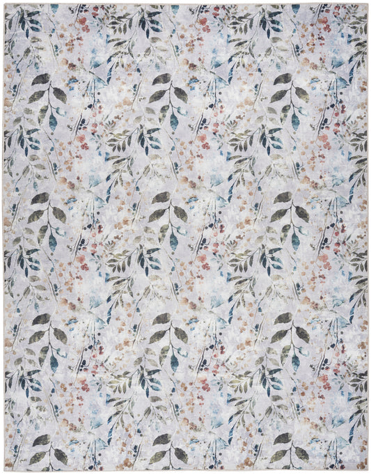 Nourison Grey & Multicolor Machine Washable Rug - Main