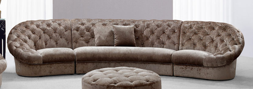 Beige Velour Sectional