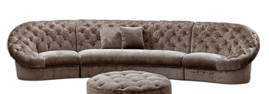 Beige Velour Sectional
