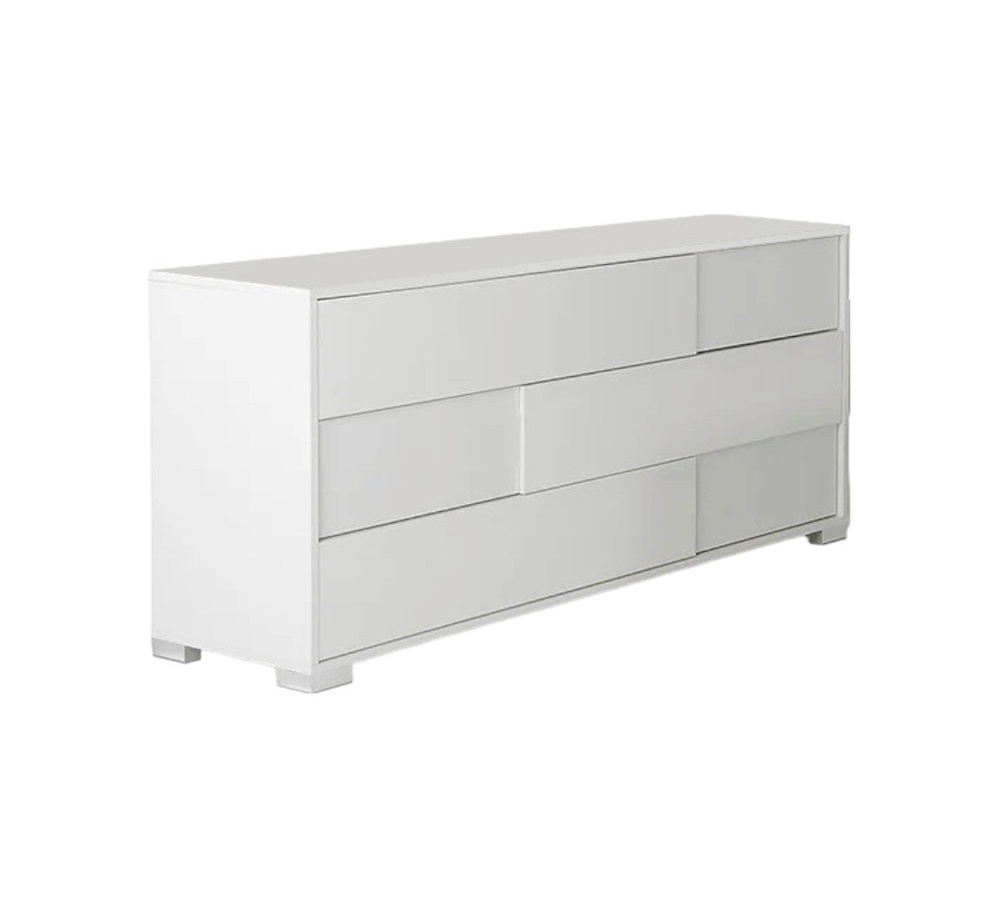 Gray Solid Wood 7-Drawer Double Dresser