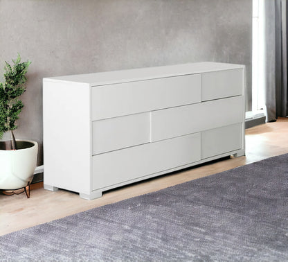 Gray Solid Wood 7-Drawer Double Dresser